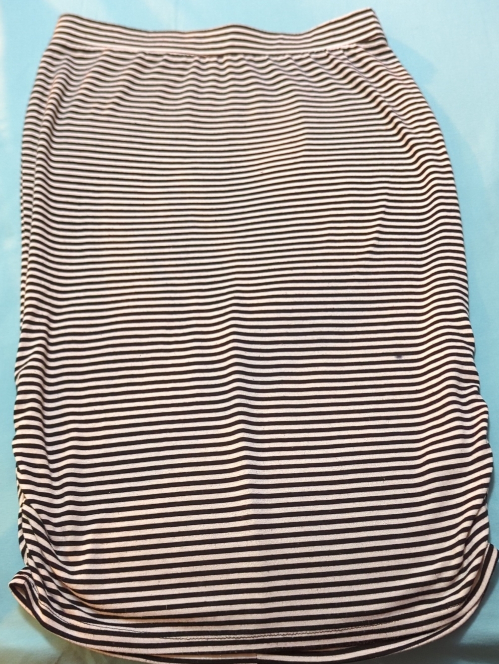 Xhilaration Black and White Striped Midi Skirt